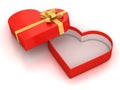 Open empty hearth shaped gift box Royalty Free Stock Photo