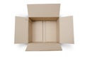 Open empty paper box isolated Royalty Free Stock Photo