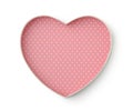 Open empty pink heart shaped gift box