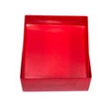 Open empty red box isolated on white,clipping path