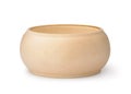 Open empty round wooden container Royalty Free Stock Photo