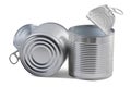 Open empty Tin Can Isolated Royalty Free Stock Photo