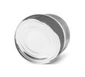 Open empty tin can isolated Royalty Free Stock Photo