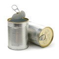 Open empty tin can Royalty Free Stock Photo