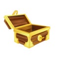 Open empty treasure chest isolated Royalty Free Stock Photo