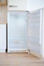 Open empty white refrigerator Royalty Free Stock Photo