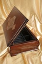 Open empty wooden box Royalty Free Stock Photo