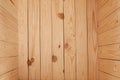 Open empty wooden crate, closeup. Royalty Free Stock Photo