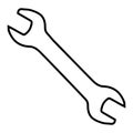 Open end wrench icon auto repair, mechanic wrench service station