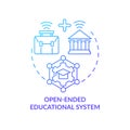 Open ended educational system blue gradient concept icon