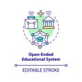 Open ended educational system concept icon