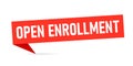 Open enrollment origami banner icon. Clipart image
