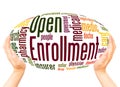 Open Enrollment word cloud hand sphere concept