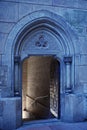 Open entrance to Gothic castle Royalty Free Stock Photo