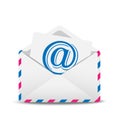 Open envelope air with the icon of electronic letter inwardly Royalty Free Stock Photo