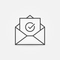 Open envelope with checkmark outline vector icon