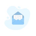 Open envelope with document icon in excellent flat design. Vector illustration eps10 Royalty Free Stock Photo