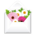 Open Envelope With Flowers Royalty Free Stock Photo