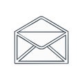 Open Envelope Graphic Icon Design Representing Communication and Letters Mail with Minimalist Outline Style Royalty Free Stock Photo