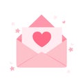 Open envelope with a heart for Valentine\'s day Royalty Free Stock Photo