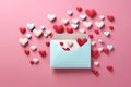 Open envelope with hearts coming out of it. Perfect for Valentine's Day greetings or love-themed designs Royalty Free Stock Photo
