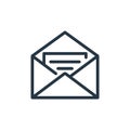 open envelope icon vector from business concept. Thin line illustration of open envelope editable stroke. open envelope linear Royalty Free Stock Photo