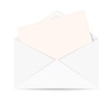 Open envelope with letter vector icon