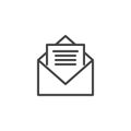 Open envelope mail line icon Royalty Free Stock Photo