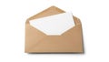 Open envelope with single sheet of paper Royalty Free Stock Photo