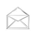 Open Envelope Sketch Illustration, Mail Correspondence Icon Element, Message Delivery Concept Royalty Free Stock Photo