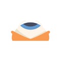 Open envelope watching you with big blue eye observing concept Royalty Free Stock Photo