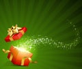 Open explore gift with fly stars Royalty Free Stock Photo