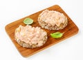 Open faced ham salad sandwiches Royalty Free Stock Photo