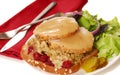 Open faced turkey sandwich