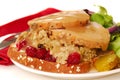 Open faced turkey sandwich