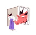 Open fiction book, reading about fancy character, fantastic dragon in fantasy literature, imagining. Readers imagination