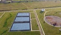 Sport courts near Ploiesti City , Romania , aerial view