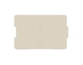 Open file folder with cut tab isolated on white background realistic mockup. Letter size tabbed manila folder vector template