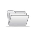 Open file folder with documents illustration icon for computer data storage management and organization in vector format Royalty Free Stock Photo