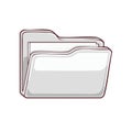 Open file folder icon containing documents depicting information access and data management for electronic files Royalty Free Stock Photo