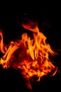 Open fire abstraction on a dark background Royalty Free Stock Photo