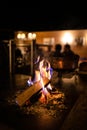 Open fireplace in a  restaurant Royalty Free Stock Photo