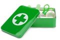 An open first aid box Royalty Free Stock Photo