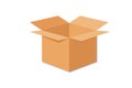Open flat box on white back Royalty Free Stock Photo