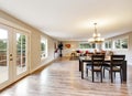 Open floor plan spacious room interior. Dining area Royalty Free Stock Photo