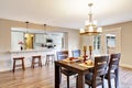 Open floor plan spacious room interior. Dining area Royalty Free Stock Photo