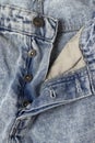 Open fly on a pair of blue jeans. Royalty Free Stock Photo