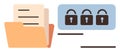 Document Folder with Encryption Locks Representing Data Security and Privacy Protection Royalty Free Stock Photo