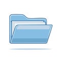 Open Folder with Documents Inside File Organization Blue Illustration Data Storage Royalty Free Stock Photo