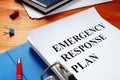 Open folder with Emergency response plan Royalty Free Stock Photo